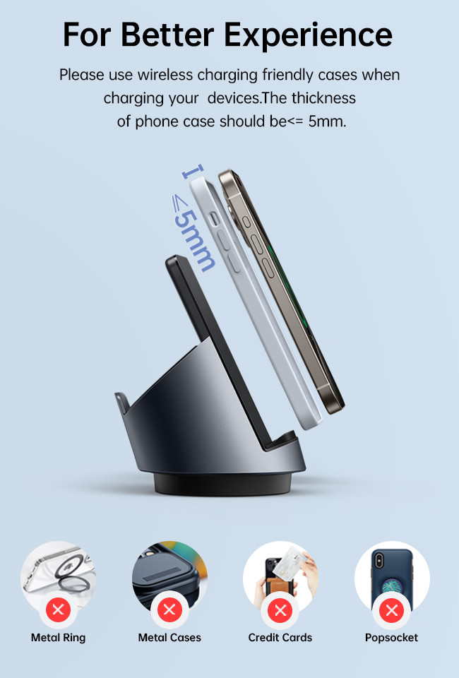3in1 Dual Coil Wireless Charging Station Hidden Desktop Wireless Charger
