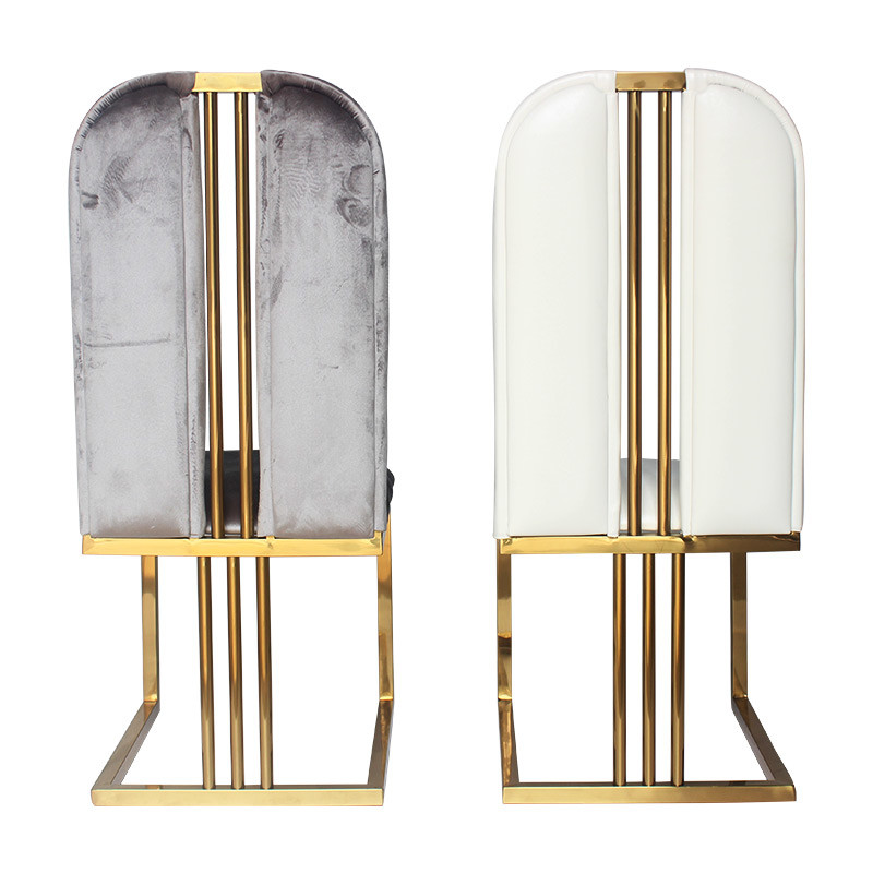 Dining room gold stainless steel high back royal chairs for wedding