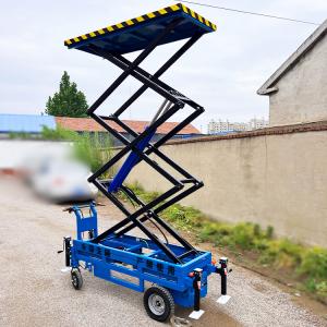  4m Hand Push Mobile Scissor Lift Platform AC Power Aerial Scissor Type Lift Tables Manufactures