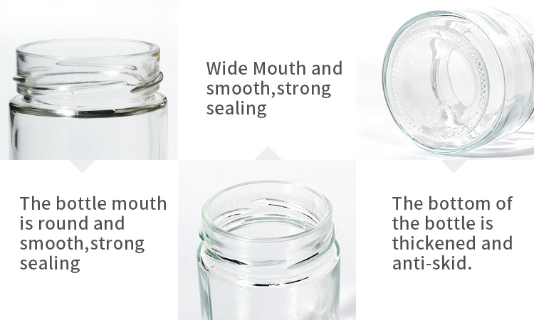 Customized Shape 380 Ml 500 Ml Canned Food Glass Jar Canning Food Jars with Lid