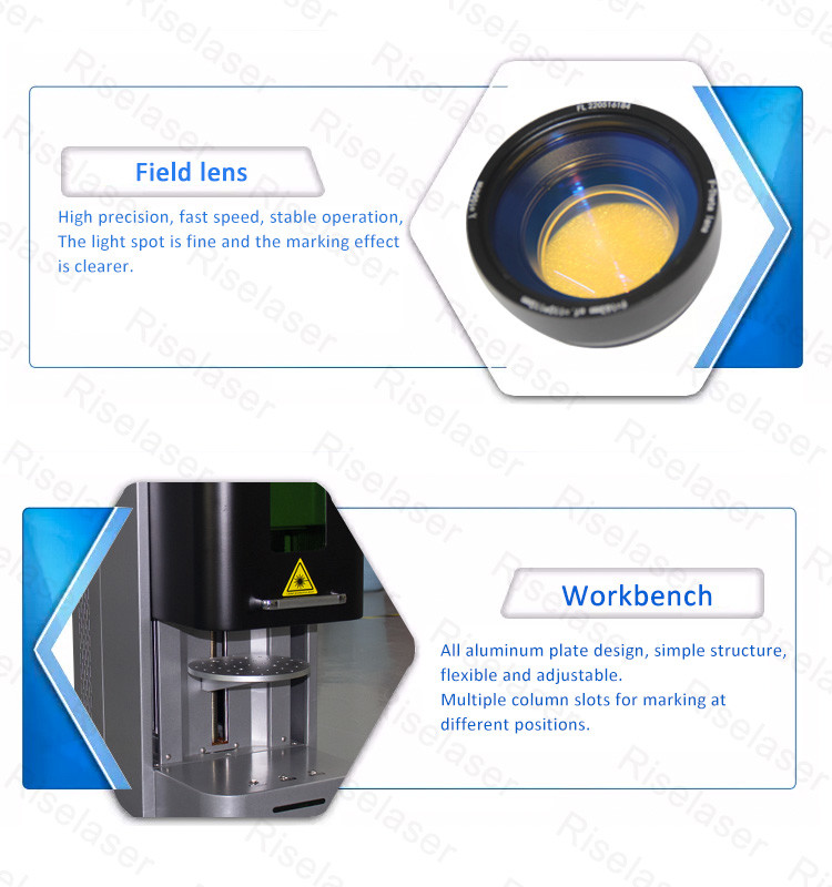 Jewelry Ring Laser Engraving Machine 20W Air Cooling With Rotary