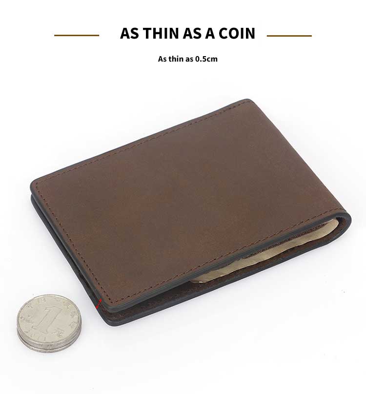 Black Coffee Credit Card Bank Cardholder with RFID Blocking and Crazy Horse Leather