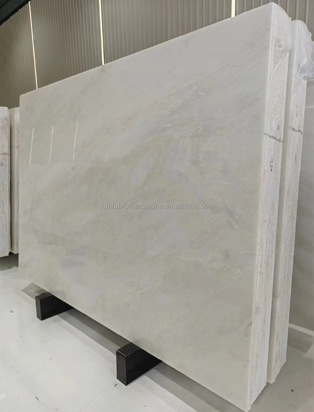 Hotel Modern Royal White Onyx Honed Marble Sheet Cut-to-Size Wall Panel and Dining Table Set
