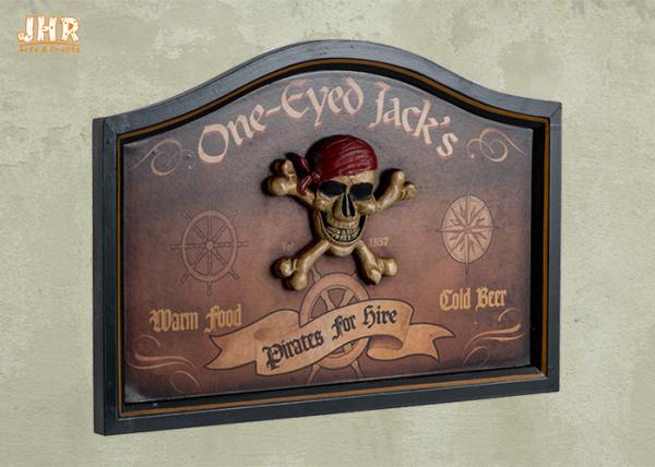 Personalized Wall Decor 3D Resin Pirate Antique Wooden Wall Plaque Decorative