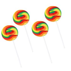 Custom Various Shapes Colorful Swirl Lollipops Hard Candy Multi Colored