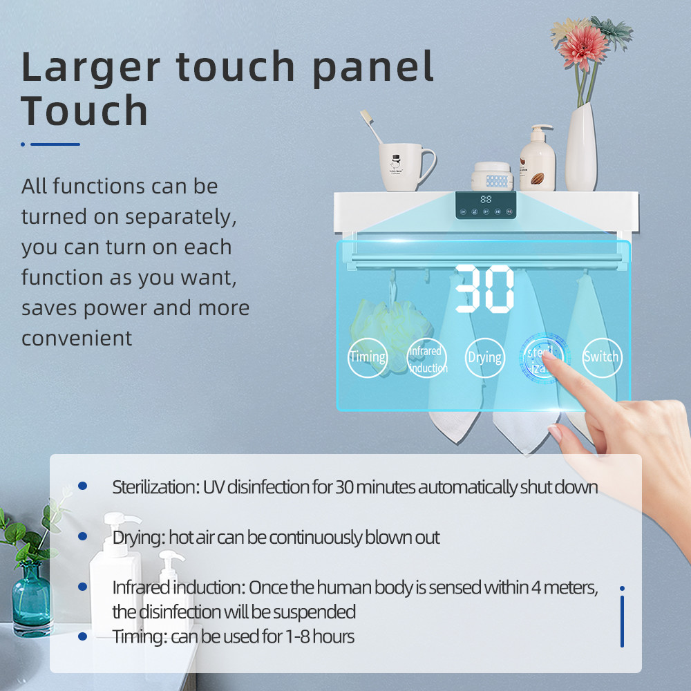 Waterproof IPX3 Smart Home Products UV Disinfection Drying Towel Rack