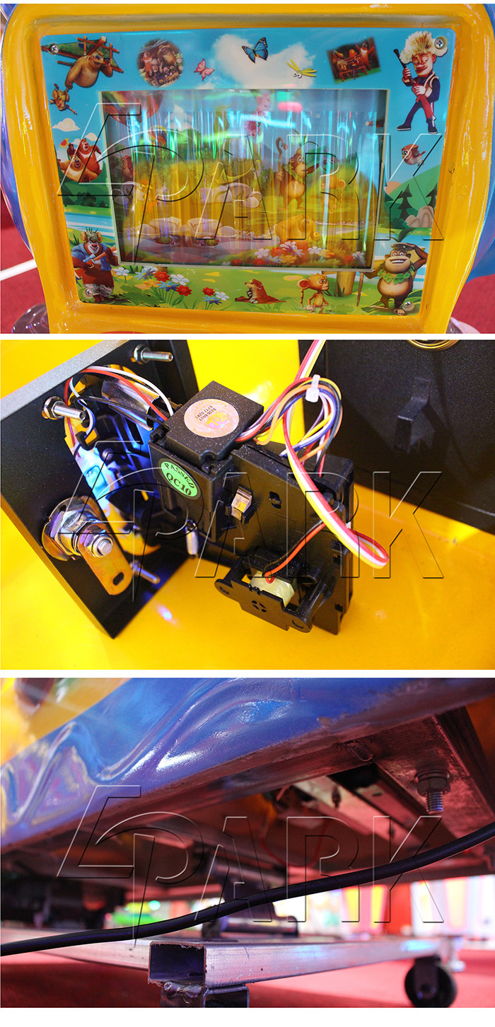 130W Coin Operated Swing Kiddy Ride Machine Four Dimensional Movements
