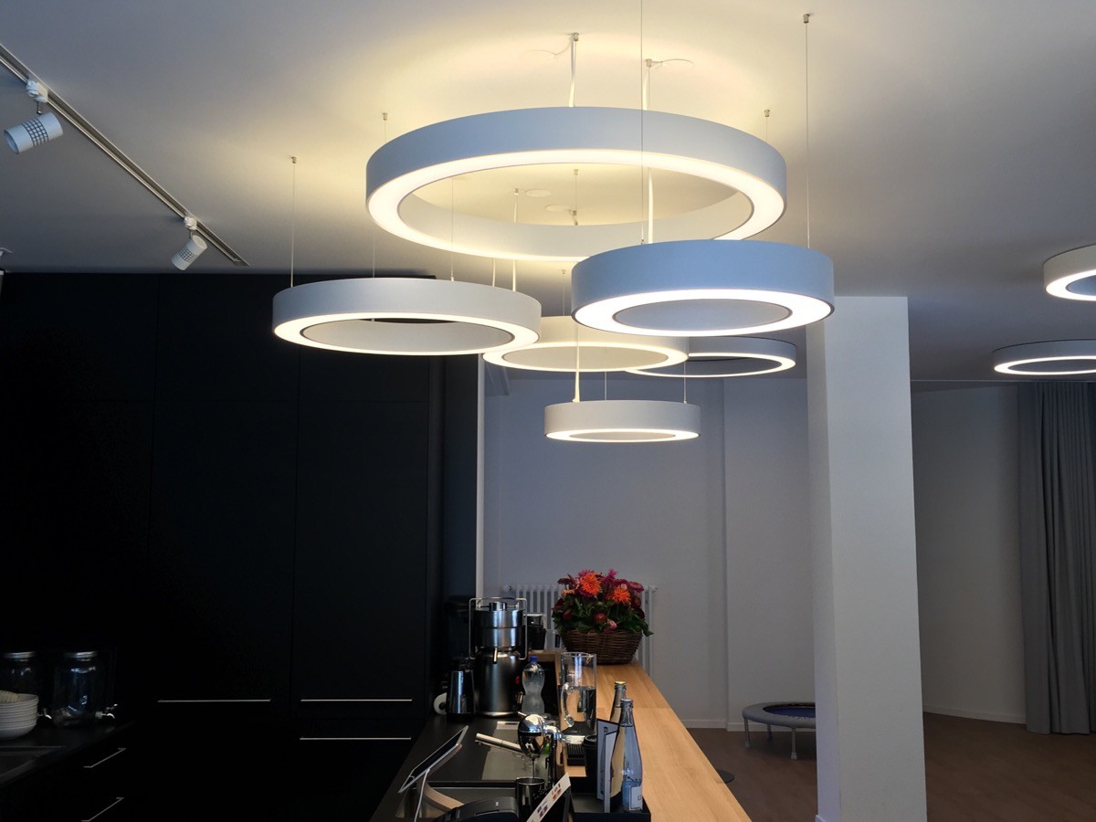 Double Side Hanging Circle Light 90V-277V Led Ring Pendant Ceiling Light