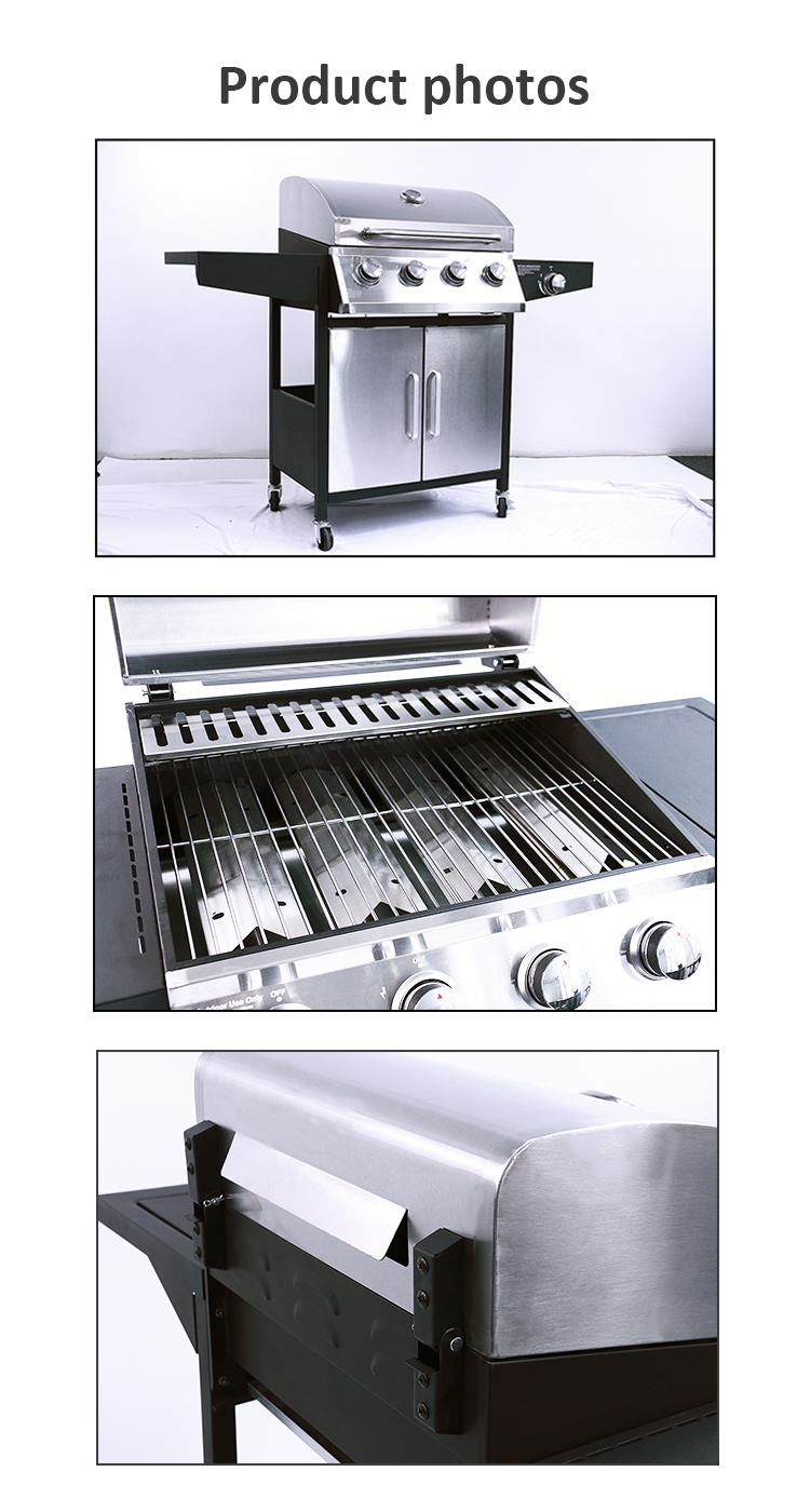Outdoor Commercial Balcony Barbecue Gas Grill with Stainless Steel Portable Design
