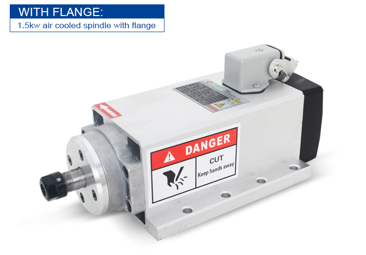 80*73 Square Spindle Motor for CNC Router Inverter Drive Fan Cooling 1.5KW GDZ80*73-1.5
