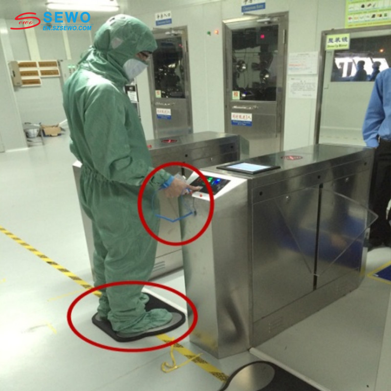 Pedestrian Swing Gate ESD Turnstiles RS232/485 Communication Turnstile Biometric Access Control
