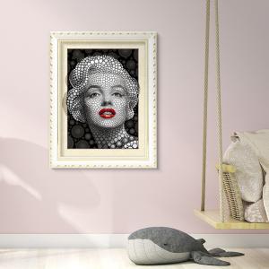 Marilyn Monroe Portrait And Flowers & Birds 3D Lenticular Image 30 x 40cm Frame