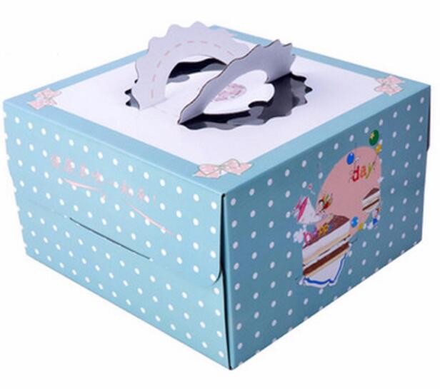 Wholesale custom Paper Cookies packing Cake Box with PVC window,Wholesale Plastic Square Birthday Wedding Packaging Clea