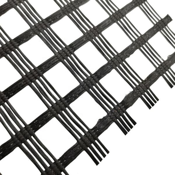 Karl Mayer Machine Produced 50-50kn Glass Fiberglass Geogrid for Roadbed