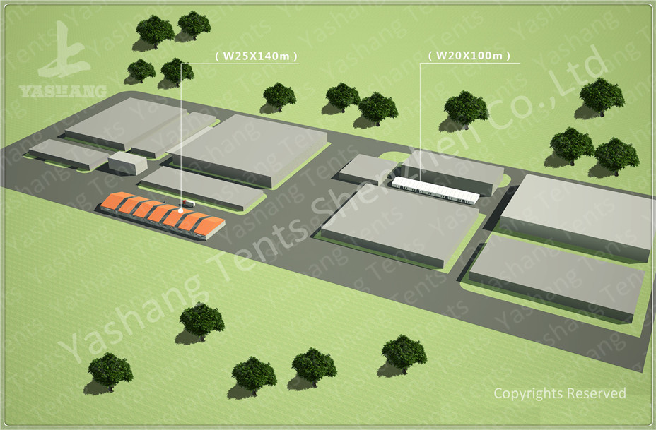 Customised Orange Warehouse Temporary Storage Shelters Huge Tent Rentals Eco Friendly