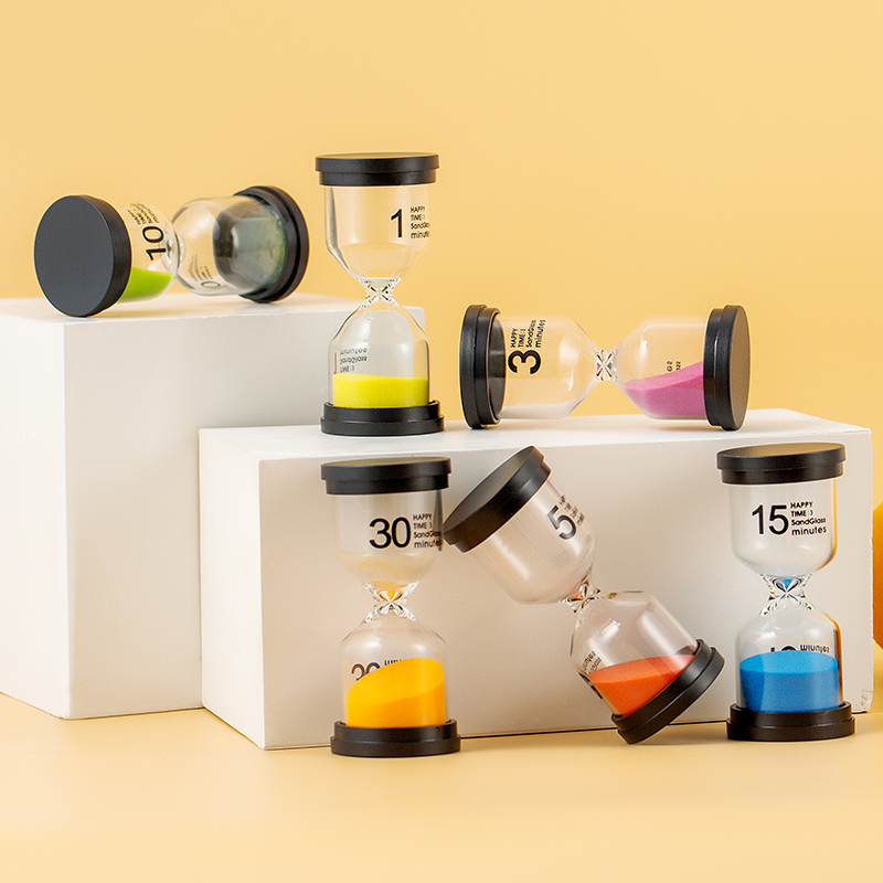 Hot sell plastic sand timer hourglass 30 seconds, 1min, 5 min, 10min, 15min, 30 min