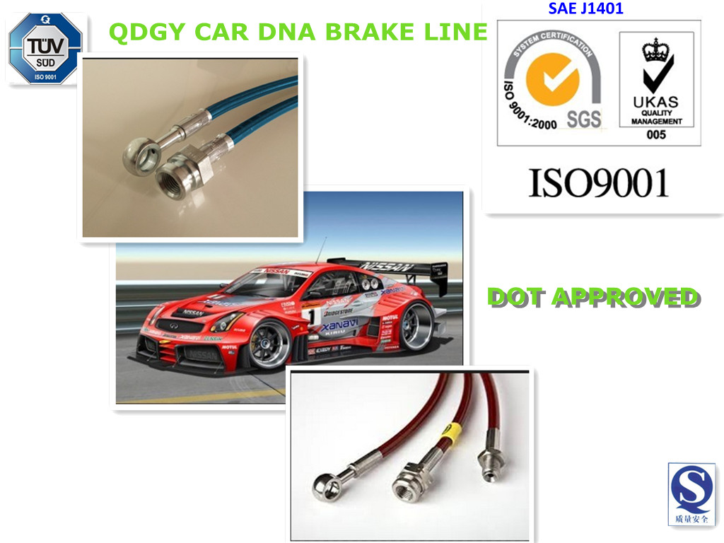 dot approved stainless steel wire braided brake line