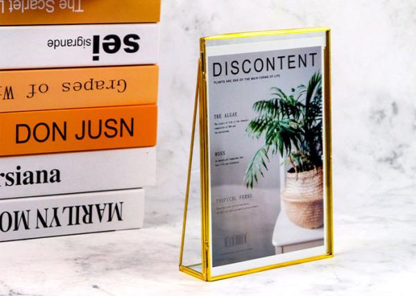 Glass artifact Photo Frame Brass Retro Creative glass artwork Metal photo frame