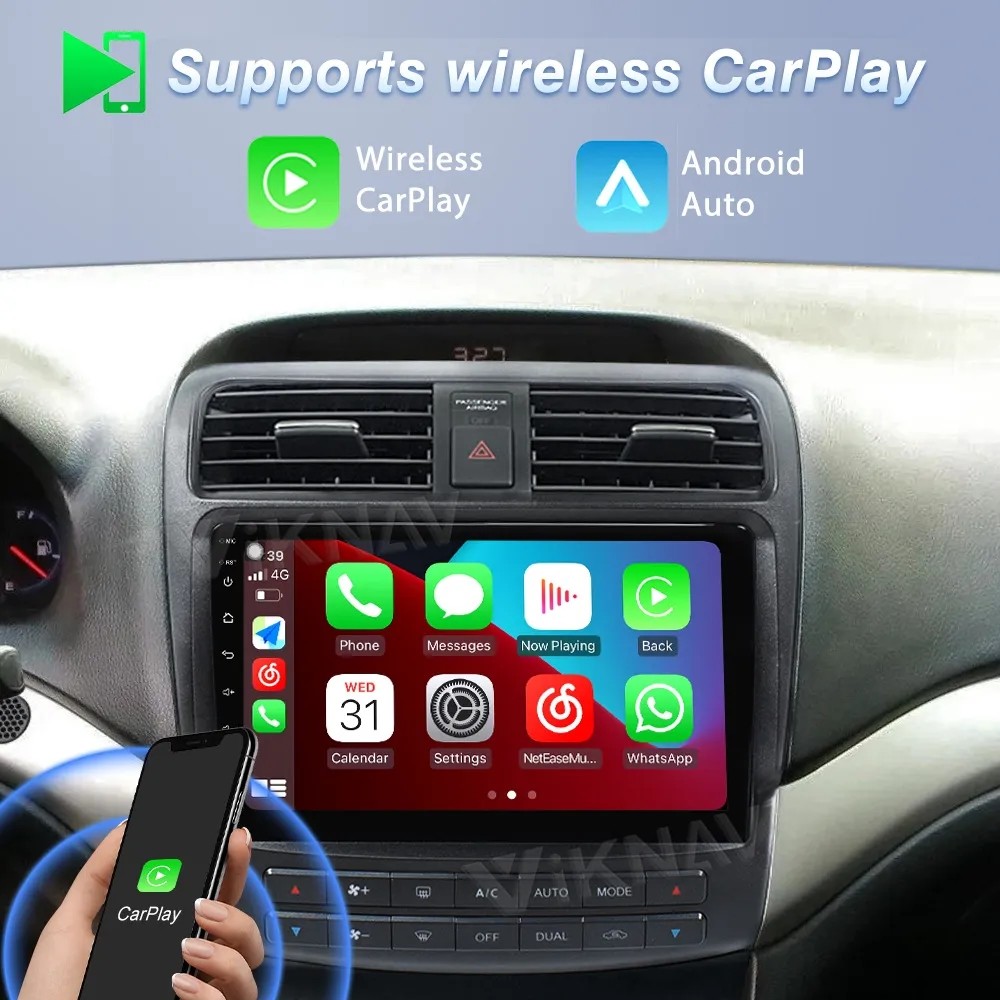 10.1 Inch Touch Screen Car radio For 2003-2012 Acura TSX Navigation Multimedia DVD Player Android Wireless Carplay