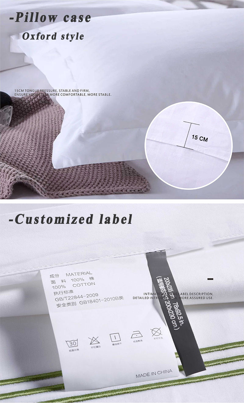 Hotel Bedding Bolster Pillow Single Double Queen King Cotton/CVC 40S 1and 3cm Stripe