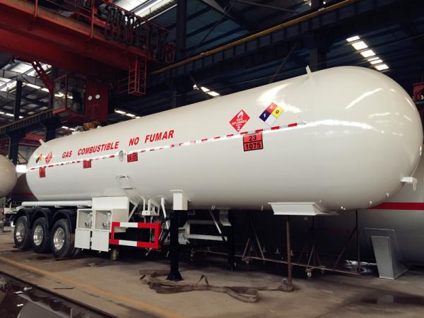 Semi Trailer LPG Gas Tanker Truck 14000Gal 54000 Liters In Hemispherical Dish