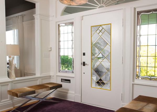 Original Artwork Architectural Decorative Stained Glass Door Panels Nouveau Art