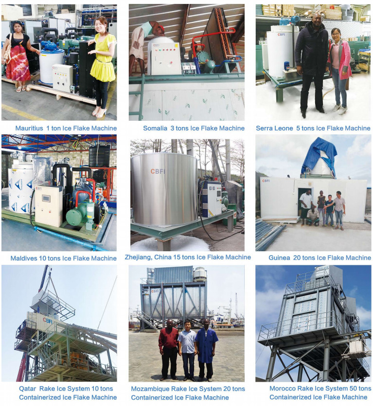 Water Cooled 5 Ton Flake Ice Machine With Compressor PLC Control