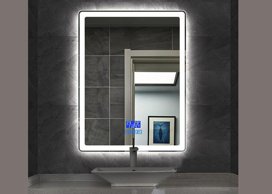 Stylish Rectangle Vanity Mirror , Illuminated Wall Mirrors For Bathroom