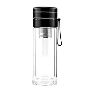 China 300ml Reusable Borosilicate Bulk Glass Bottles With Tea Infuser on sale