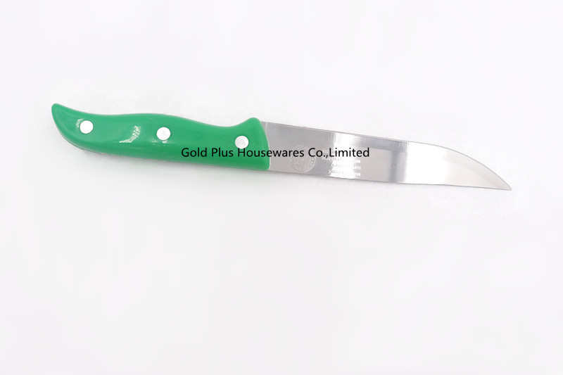 Embossed Pattern Stainless Steel Chopper Knife With Green PP Handle