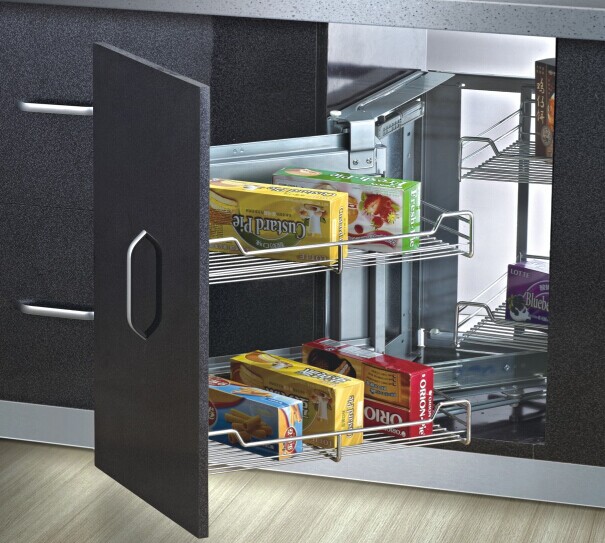 B019 Kitchen basket Corner units:Soft-closing Magic Corner