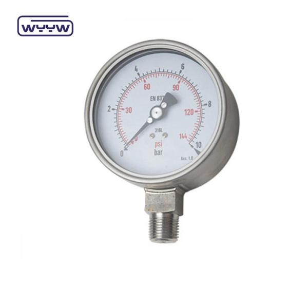 Quality Stainless Steel Pressure Gauge Dry Bottom 1/2"Bsp Use For Air Water for sale