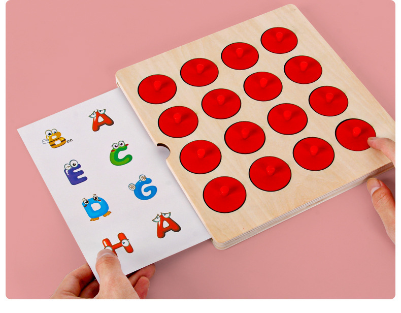 Montessori 3D Unisex Memory Match Puzzle Game Chess Toy