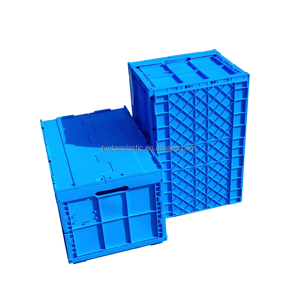 Mesh Style Large Plastic Folding Storage Crate 900*600*420 mm for Moving and Stacking