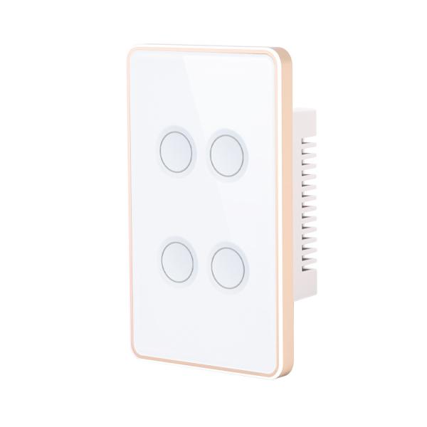 Quality Tuya For Google&Alexa Smart Home Wall Touch Wireless Switch 1/2/3/4 Gang Zigbee Switches Concave Glass for sale