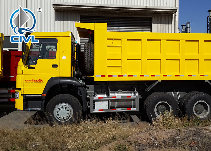 Sinotruk HOWO7 Red 336 Hp New Diesel Fuel Type Dump Truck With Q345 Steel Heavy Tipper