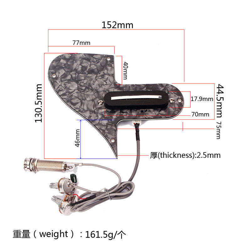Mandolin Pickguard Plate single coil mandolin pickup A500k B500k Pot