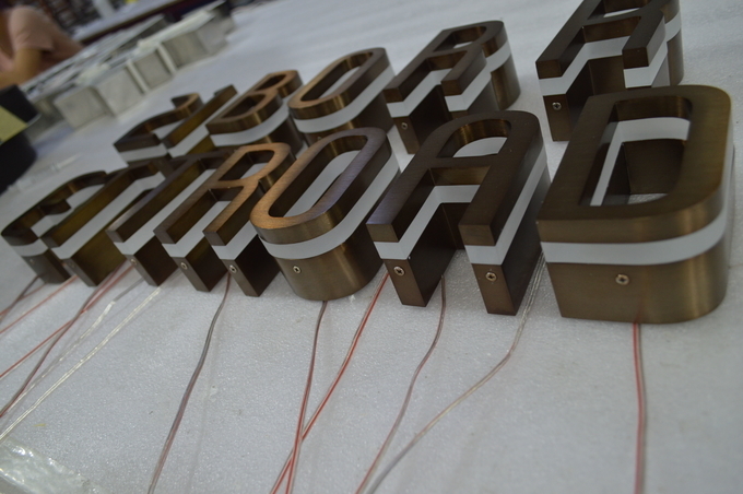 Electroplated Brass Acrylic Edge Lit Channel Letters 0.6mm - 0.8mm