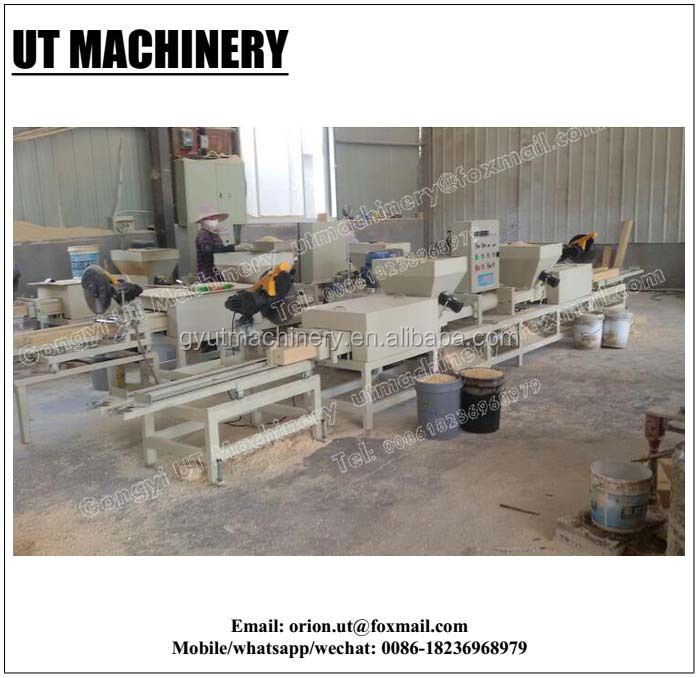 Hot Pressing Edge Banding Machine for Compress Wood Sawdust Pallet Leg Production