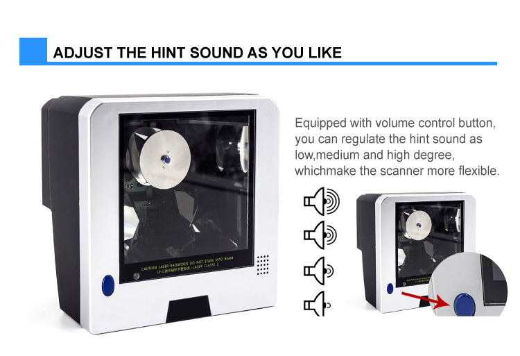 Desktop Barcode Scanner for Supermarket Goods OEM 1D Omnidirectional Scanning Machine
