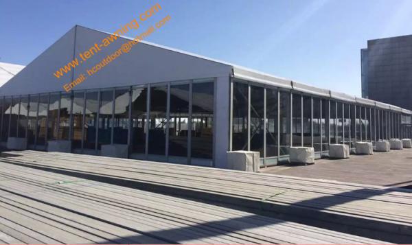 Fireproof Party Tent with Glass Walls Aluminum Structure Wind Resistant Event