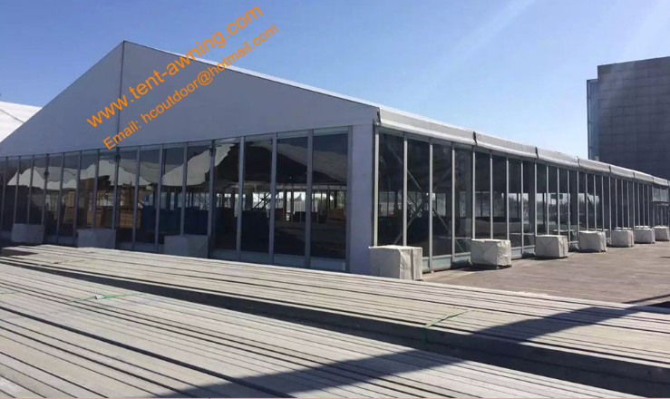Fireproof Party Tent with Glass Walls Aluminum Structure Wind Resistant Event Marquees