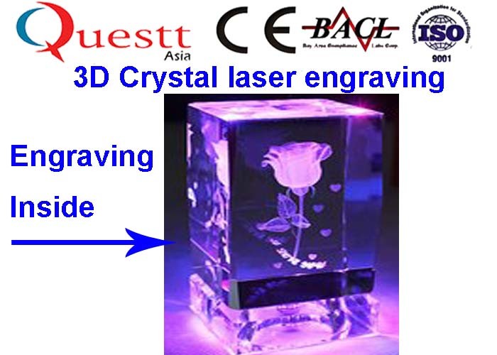 Low Running Cost 3D Crystal Laser Engraving Machine 0.07-0.12mm Engraving Dot Pitch