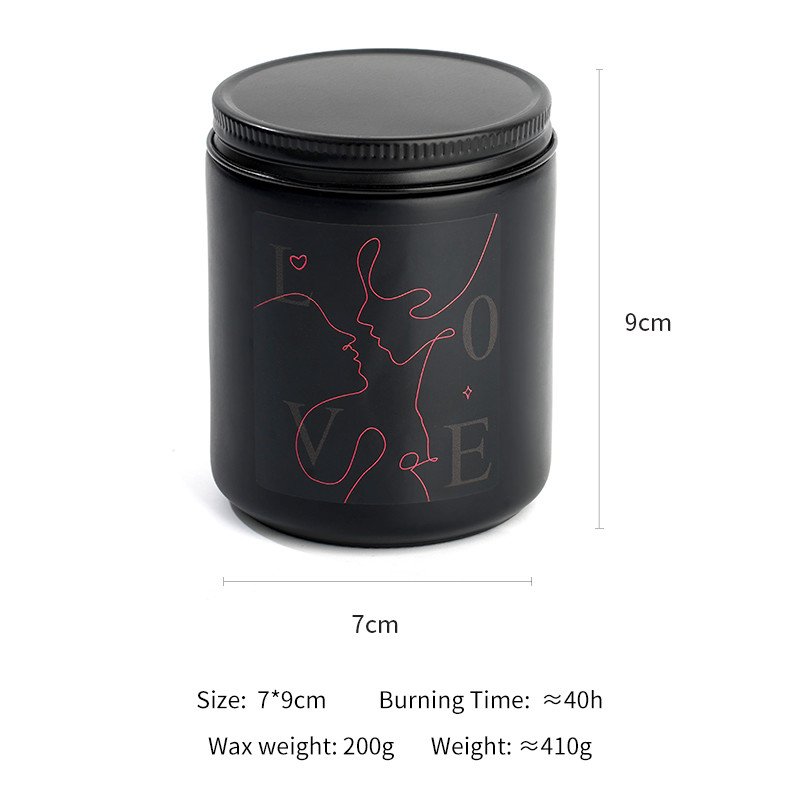 Custom Private Label Glass Jar Scented Candle Luxury Aromatherapy Spiritual Healing Matte Black Soy Wax