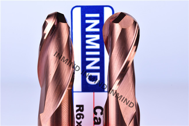 HRC55 TiSiN Coating Milling Machine Cutting Tools , Metric Ball End Milling Machine Tool Bits