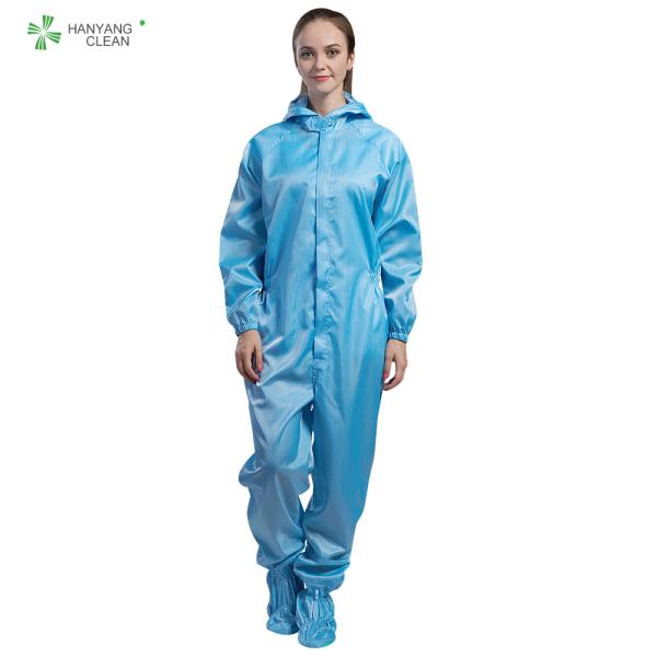 Hooded cleanroom ESD coverall for the higher cleanroom of pharmaceutical