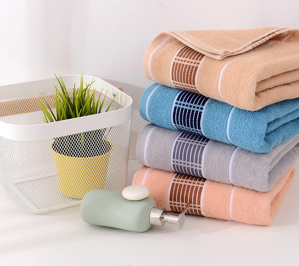 Revolutionize Your Bath Experience with Our 70*140cm Bath Towel in Solid Color Stripes