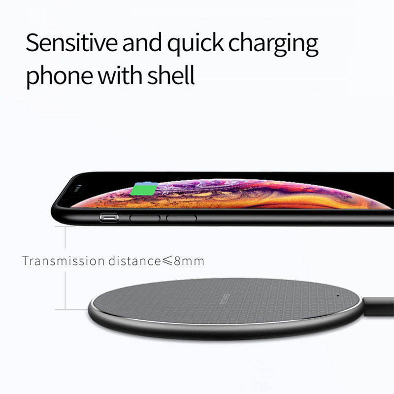 10W Ultra Thin Smartphone Wireless Charger 110 - 205KHz Qi Charger Pad