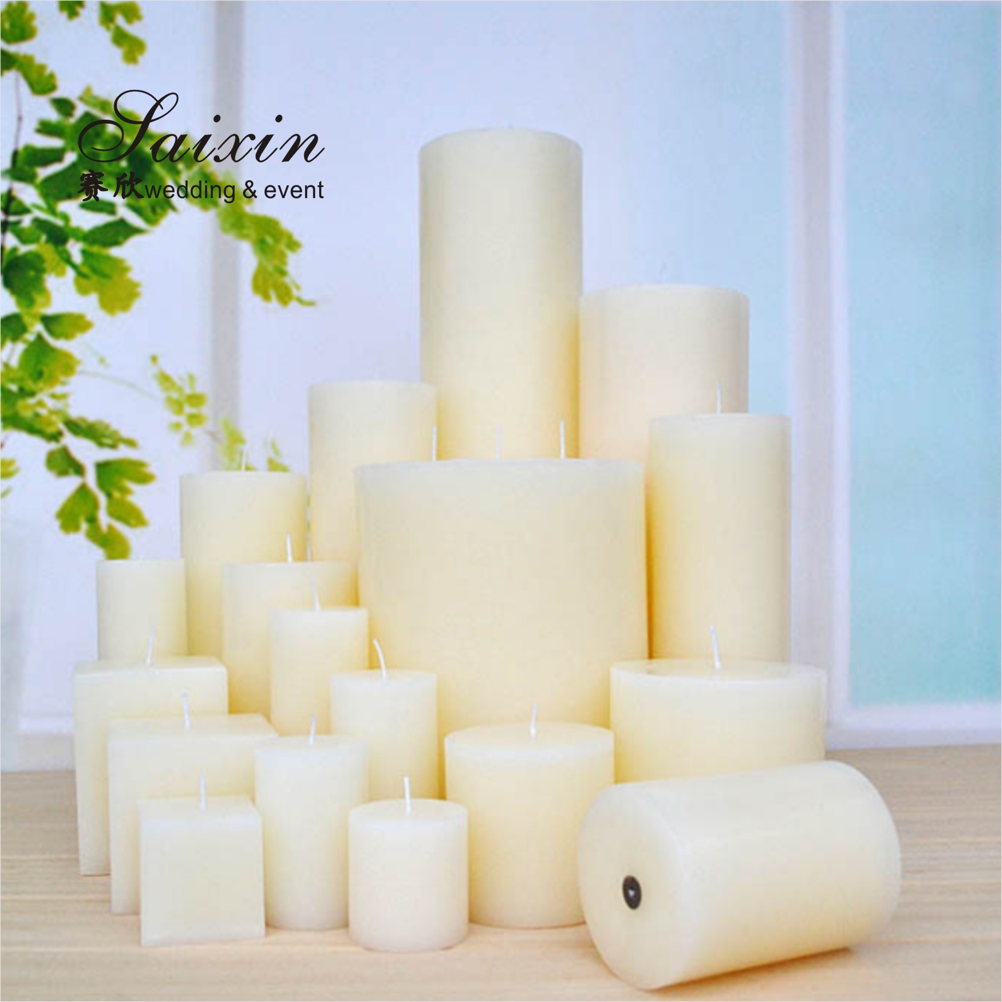 Good quality event decoration real wax dripping dancing flame LED pillar candle