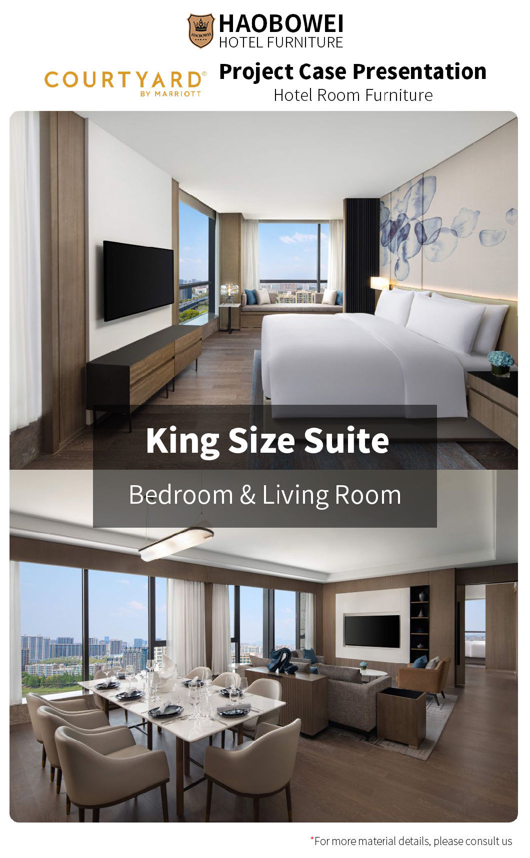 Furniture China Marriott Modern Luxury Hotel Standard King Size Bedroom Set Headboard